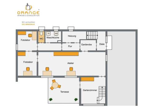 UG mit Gartenzimmer und Atelier - 