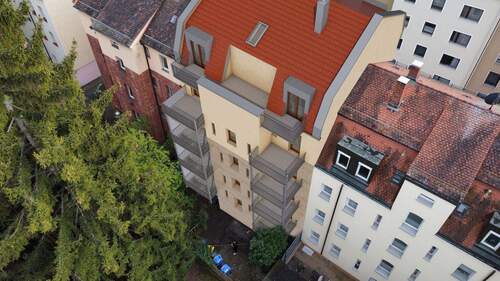 Visualisierung Hofseite - 1-Zimmer-Wohnung mit Balkon, St Johannis, Neubau, 5% AfA, Ohne Provision