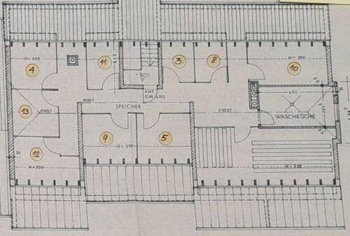 Aufteilungsplan Dachgeschoss - Etagenwohnung mit 79,00 m&sup2; in Waldkraiburg zum Kaufen