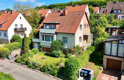 Luftansicht - Freistehend und Eigentumsgrundstück! Einfamilienhaus am Northeimer Sultmer