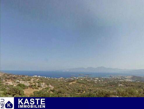 Titel - Baugrundstück in der Küstenstadt Agios Nikolaos mit toller Aussicht auf Kreta.
