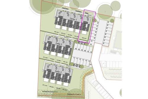 Lageplan Haus 1 - Reihenendhaus mit 132,00 m&sup2; in Henstedt-Ulzburg zum Kaufen