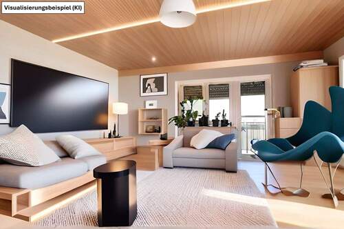 Wohnzimmer Homestaging - ??TOP ANGEBOT?? Angebotsverfahren --TOP 3 Zimmer Dachgeschosswohnung-- mit Balkon, Garage & zusätzl. Dachboden