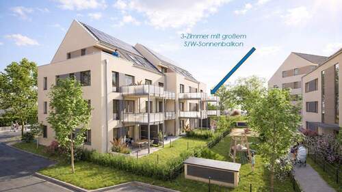 Wohnung fast ganz oben mit großem Sonnenbalkon.jpg - Ruhe, Komfort & Lebensqualität nur 10 Minuten vor der Erlanger Stadtgrenze