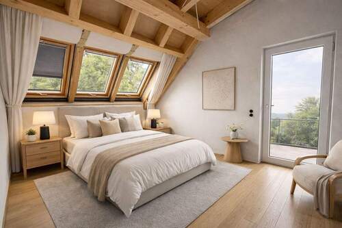 Visualisierung Schlafzimmer (KI-generiert) - 4 Zimmer Etagenwohnung in München