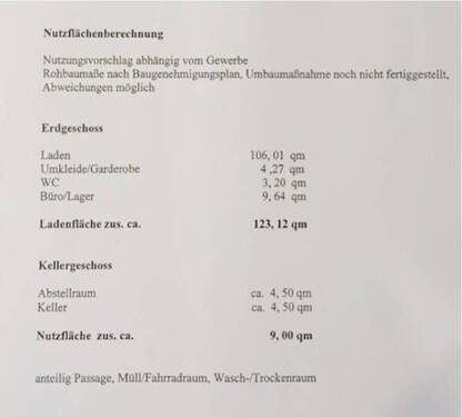 Nutzflächenberechnung - 
