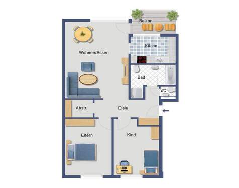 Bild2 - 3 Zimmer Etagenwohnung zum Kaufen in Erftstadt-Lechenich