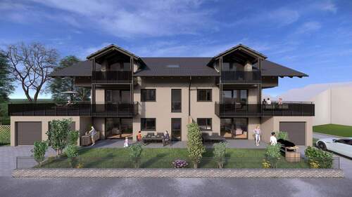 Ansicht - Süd - 4 Zimmer Terrassenwohnung in Raubling