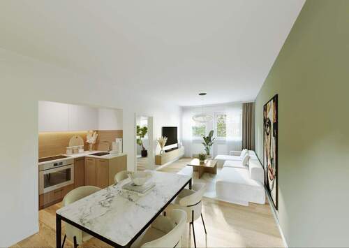 Gestaltungsidee für Wohnen/Essen nach Renovierung - 4 Zimmer Terrassenwohnung in Bogen