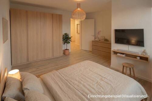 Einrichtungsbeispiel Schlafen - Etagenwohnung mit 85,20 m&sup2; in Schwäbisch Hall zur Miete