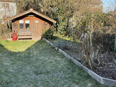 Gemüsebeet mit Gartenhaus - 