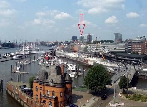 Umfeld - Einzigartiger Hafen- Elbblick von der 105 ² großen Terrasse Ihres neuen Büros provisionsfrei