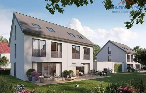 Beispiel Neubau Wand Massivhaus (Visualisierung) - Grundstück in München zum Kaufen