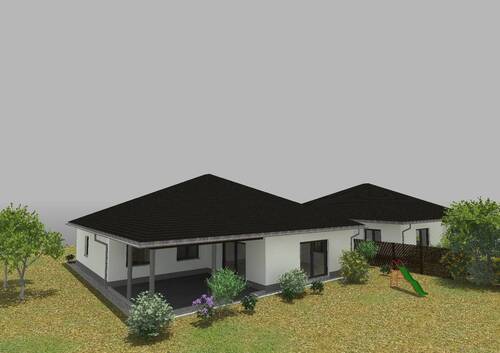 Rückansicht mit Terrasse - 4 Zimmer Einfamilienhaus in Arneburg