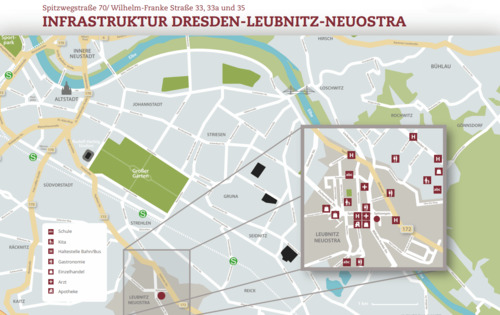 Infrastruktur - 2 Zimmer Etagenwohnung in Dresden