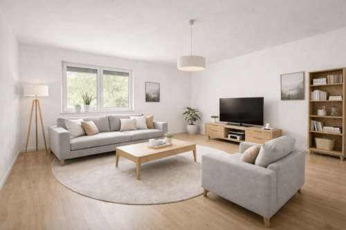 Einrichtungsbeispiel Wohnzimmer - Einfamilienhaus mit 120,00 m&sup2; in Nürnberg zum Kaufen