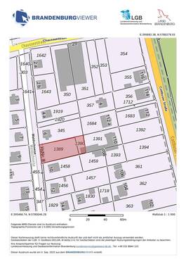 Flurkarte Waldschneise 8, Flurstück 1389 u. 1390.j - 
