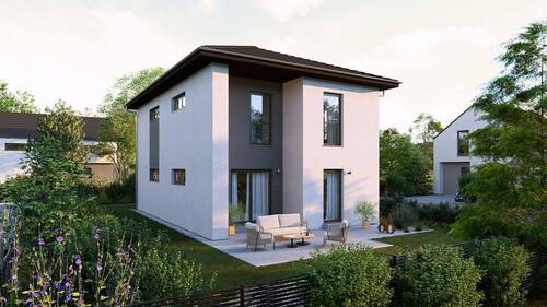 Ansicht Garten Walmdach - Einfamilienhaus mit 148,00 m&sup2; in Beckingen zum Kaufen