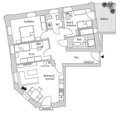 WE 3 Variante als 4 Zimmer- WE - 