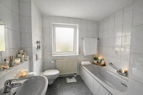 Bad mit KI generierten Dekoration / Einrichtung - 