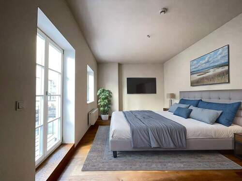 Einrichtungsbeispiel Wohn-/Schlafzimmer - Etagenwohnung mit 92,20 m&sup2; in Nördlingen zur Miete