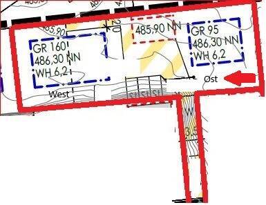 Bauplanausschnitt Baugrundstück West + Ost - 