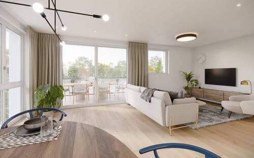 Visualisierung Wohnzimmer - 4 Zimmer Etagenwohnung in Offenbach