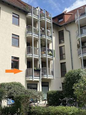 Balkon Richtung Süden - 2 Zimmer Etagenwohnung zum Kaufen in Göttingen
