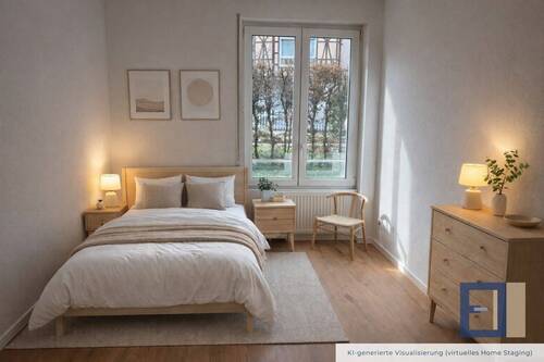 Schlafzimmer Beispiel - Etagenwohnung mit 52,60 m&sup2; in Bischofsheim zur Miete