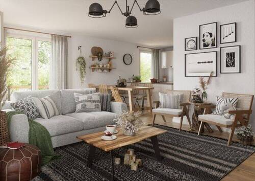 Wohnzimmer - Terrassenwohnung mit 101,80 m² in Grevesmühlen zur Miete