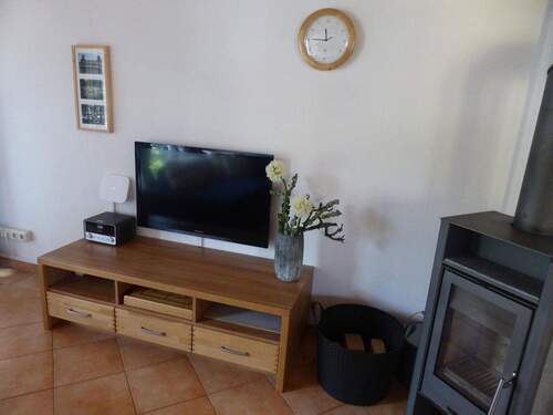 Flachbildschirm und Holzofen - 