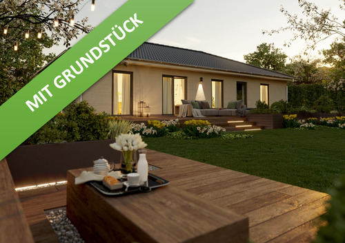 Bungalow 131 Garten - neu.png - Inkl. Grundstück, Familienleben auf einer Ebene in Meerdorf.