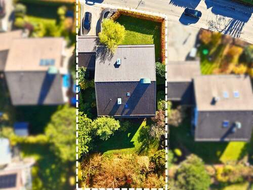 Drohnenfoto bearbeitet - Vermietetes Zweifamilienhaus mit Alpenblick -charmante Perspektive für Eigennutzer in zentraler Lage von Starnberg