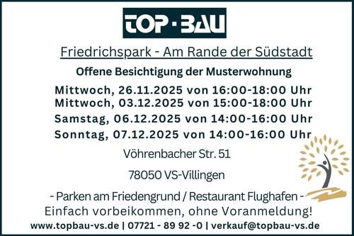 Besichtig KW 48 u 49 - 3 Zimmer Etagenwohnung in Villingen-Schwenningen