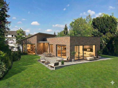 Mögliche Gebäudeansicht gemäß der neuen Baupläne - Ansicht Rückseite - Grundstück in Bad Dürrheim