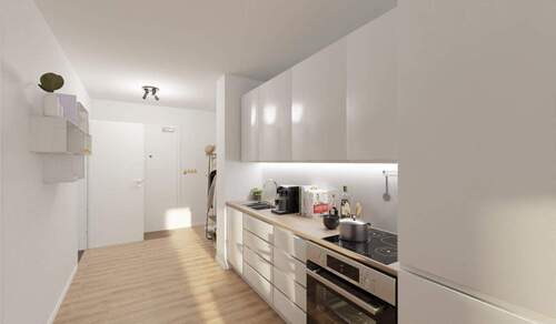 Visualisierung der Küche der Eigentumswohnung - 1 Zimmer Terrassenwohnung zum Kaufen in Langen