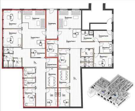 Untergeschoss Praxis 1 - Büro in Crailsheim