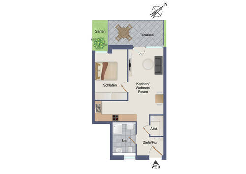Wohnung-Nr. 3 - Etagenwohnung mit 56,80 m&sup2; in Herrenberg / Gültstein zum Kaufen