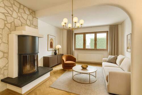 Wohnzimmer - 5 Zimmer Einfamilienhaus zum Kaufen in Frankfurt am Main