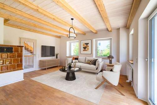 Wohnzimmer-Visualisierung - 6 Zimmer Einfamilienhaus in Gilching