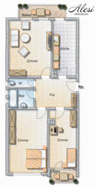Ansicht - Attraktive 3-Zimmer-Wohnung am Marienplatz - leerstehend
