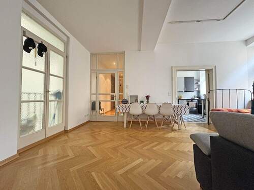 Wohnraum Blick Diele Küche - Urbanes Leben - 84 qm Wohnung in der Innenstadt