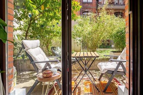 Blick auf die Terrasse - Etagenwohnung mit 59,00 m&sup2; in Berlin zum Kaufen