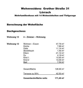Wohnfläche Wg 13 - 
