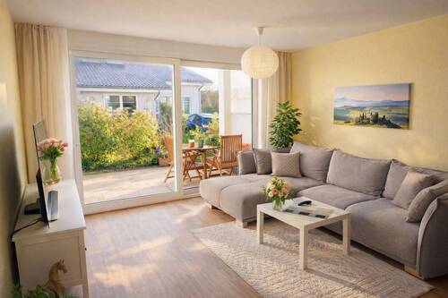 Wohnzimmer - Barrierefreie moderne 3-Zimmer-Wohnung mit 20 m² Terrasse - provisionsfrei