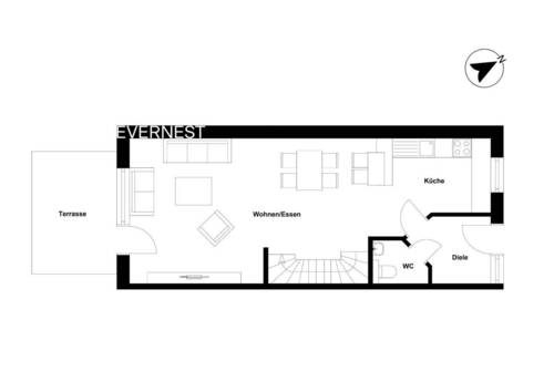 Erdgeschoss - 5 Zimmer Reihenmittelhaus zum Kaufen in Frankfurt am Main