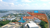 Luftbild_Bauprojekte - HRO-CITY-Neubaugrundstück für 6 Geschosse und 7.600 m² BGF für Büro und Gewerbe mit Warnowblick
