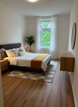 Schlafzimmer ins Grüne - Etagenwohnung mit 60,50 m&sup2; in Leipzig zur Miete