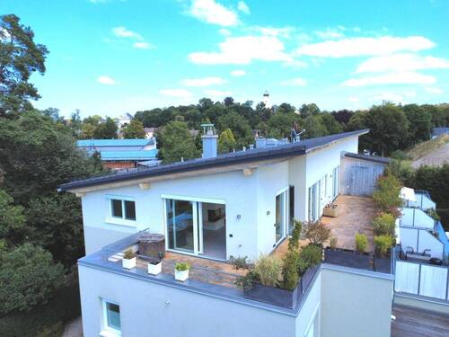 Ansicht Terrasse - Über Bad Aibling wohnen - Penthouse mit Panorama und Geschichte