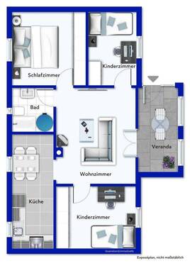 mögliche Möblierung - 4 Zimmer Bungalow in Rüdersdorf